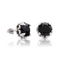pendientes de acero con circonita negra