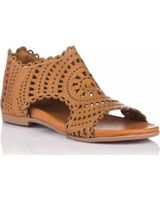 de top3 sandalia abotinada laser cuero marron
