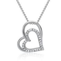 cadena colgante corazon circonitas plata 925