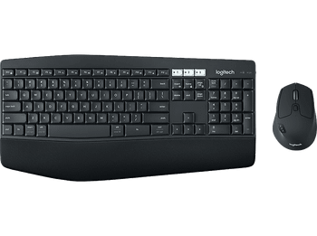 Pack Teclado + Ratón - Logitech MK850, Reposamanos, Patas inclinables, Control multidispositivo, Bluetooth, USB, Botones acceso rápido, PC/Mac, Negro