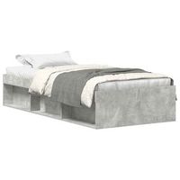 cama individual  cama para adultos  estructura de cama gris hormigon 90x200 cm