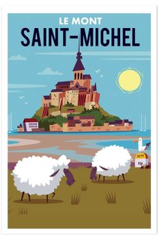 Póster del mont saint michel sin marco 30x45cm