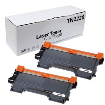 Pack 2 Cartuchos de Toner compatible con Brother TN2220 TN-2220 para BROTHER DCP-7055 DCP-7055W DCP-7057 DCP-7060D DCP-7065DN DCP-7070DW HL-2130 HL-2132 HL-2135 HL-2135W HL-2240 HL-2240D HL-2250DN