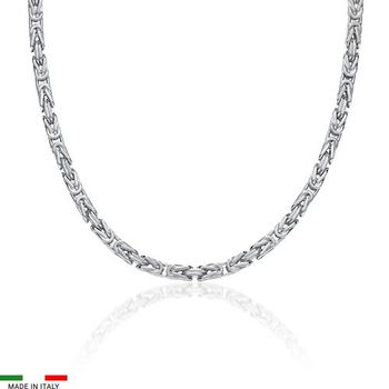 Cadena bizantina para hombre de plata 925, 4,0 mm
