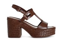 sandalias t en piel cuna tejida dark brown 37