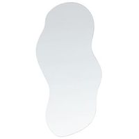 espejo de pared de vidrio plateado 33 x 80 cm sin marco ovalado accesorio auxerre