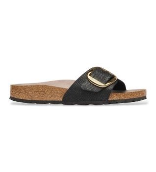 Birkenstock para mujer. 1032965 Sandalias Madrid Big Buckle (Ajuste Estrecho) negro (41), Plano, Ninguno, Casual