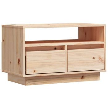 Mueble De Tv De Madera Maciza De Pino 60x35x37 Cm Vidaxl