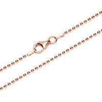 cadena de bolas de 18 mm de plata 925 chapada en oro rosa