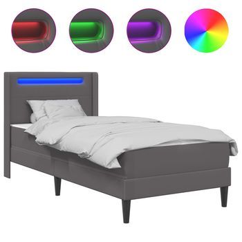Estructura De Cama Con Colchón Gris 100 X 200 Cm Vidaxl