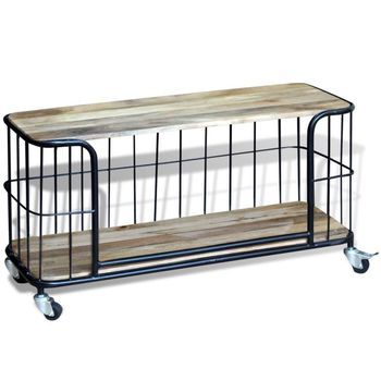 Mueble De Tv De Madera Maciza De Mango 100x40x45 Cm Vidaxl