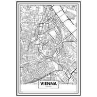 panorama cuadro metacrilato enmarcado mapa de ciudad viena 50x70 cm