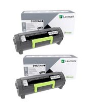 original multipack lexmark mx517de printer toner cartridges 2 pack -51b0xa0