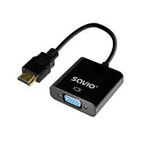 adaptador savio savak-75 hdmi a vga 1080p 60hz machohembra negro