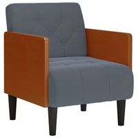 sillon con reposabrazos terciopelo gris oscuro 55 cm vidaxl