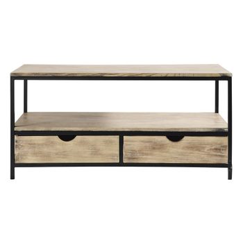 Mueble de TV industrial de abeto macizo y metal 117 cm