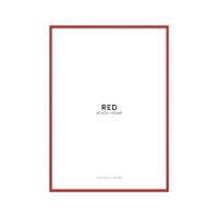 marco de madera roja con acrilico - a2