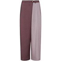 liu jo pantalon fluido pantalones bicolor en sarga para mujer