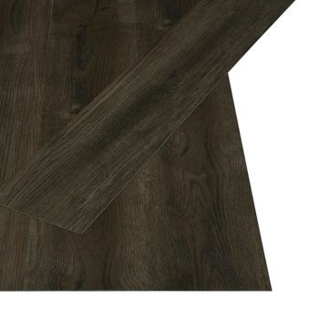 Lama De Suelo Autoadhesiva Marrón Oscuro 4,46 M² 32 Uds. Pvc Vidaxl