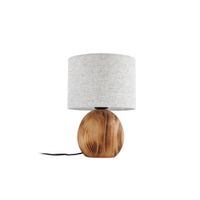 lampara de mesa de madera marron