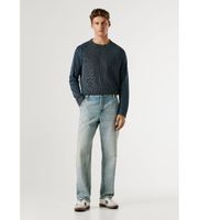 pepe jeans para hombre pm2084538 pantalon loose tapered helix authentic azul 3632 casual algodon denim