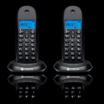 Motorola C1001CB+ - Pack de 2 Teléfonos Inalámbricos con Bloque de Llamadas y Modo No Molestar
