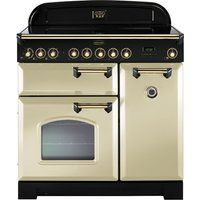 rangemaster classic deluxe 90 electric range cooker - cream  bronze cream