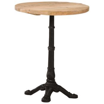 Mesa De Bistró | Mesa De Bar Madera De Mango Rugosa Ø60x76 Cm