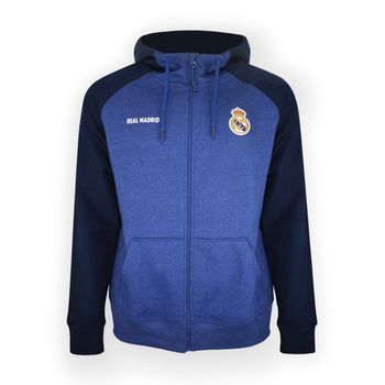 Sudadera Real Madrid Adulto Hoodie Azul Con Capucha