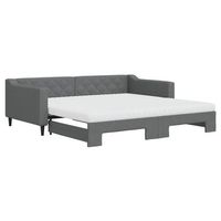 sofa cama nido con colchon tela gris oscuro 100x200 cm vidaxl