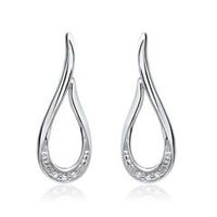 14 quilates pendientes de oro blanco 6 diamantes 00288 ct