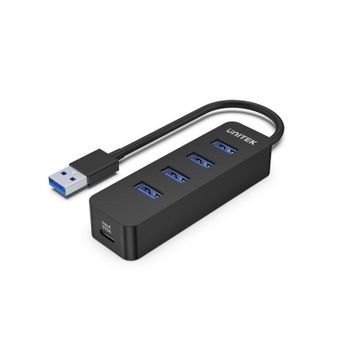Hub Unitek 5 puertos modelo uHUB Q4 Negro USB 3.2 Gen 1 5000 Mbit/s ABS compacto
