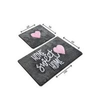alfombra de bano set 2 piezas home sweet home multicolor