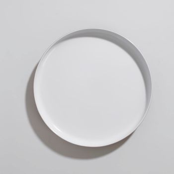 Plato llano de gres blanco y terracota