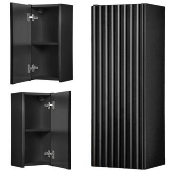 Armario De Pared Para Baño Newport 57x20x19 Cm - Negro [en.casa]