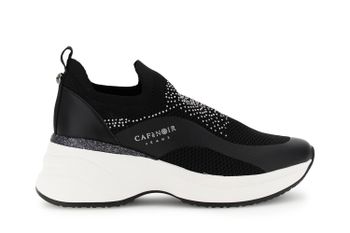 zapatillas de running sin cordones en tejido elástico y pedrería black 41