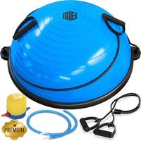 maniboom bola fitness 60cm con inflador y bandas antideslizante para yoga pilates y recuperacion