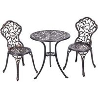 conjuntos de mueble de jardin con 1 mesa y 2 sillas costway 60 x 60 x 65 cm