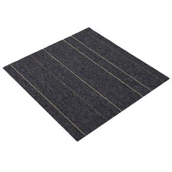 Azulejo De Alfombra Gris Oscuro Con Rayas 50 X 50 Cm 36 Uds. Vidaxl