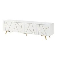 mueble de tv 4 puertas pb urban meuble 190x40x515 cm - blanco y oro
