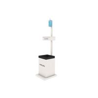 mueble metalico para dispensador de gel guantes y papelera blanco