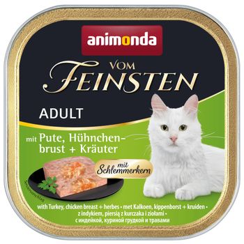 animonda vom Feinsten Adult con relleno delicioso 36 x 100 g - Pack Ahorro - Pavo, pechuga de pollo y hierbas aromáticas