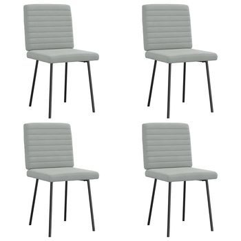 Sillas De Comedor 4 Unidades Terciopelo Gris Claro Vidaxl