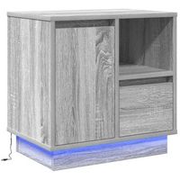 mesita de noche 50x345x50 cm madera - gris