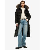 superdry para mujer w5011790a abrigo fuji largo negro s casual poliester reciclado sostenible