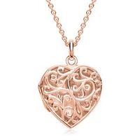 cadena elegante adornos corazon rosado