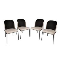 set 4 sillas 145 v4 crema negro