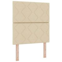 cama tipo box spring con colchon con led crema 80 x 200 cm tela vidaxl