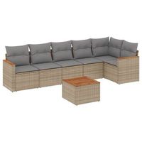 conjunto de comedor de jardin incluye cojines material de falso mimbre beige
