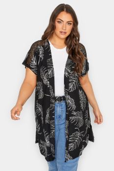 Chaleco Negro De Hojas Crochet En Hombros, Mujer Curvy Y Tallas Grandes, Yours